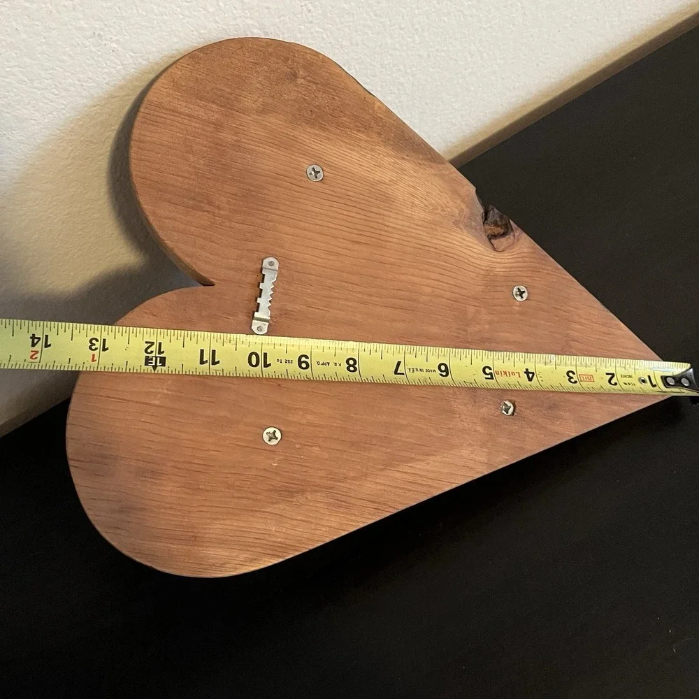 Vintage Country Cabin Hand Made Wooden Heart Shaped Wall Shelf Farmhouse Decor